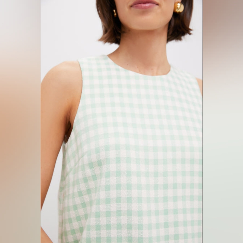 NWT Tuckernuck Julep Gingham Sconset Dress Size Small In Green Gingham - Picture 9 of 11